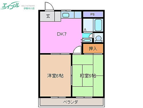 コーポかがみ 3階 2DK 賃貸物件詳細