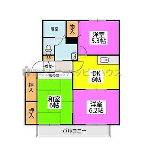 フラワーポテト正弥 2階 3DK 賃貸物件詳細