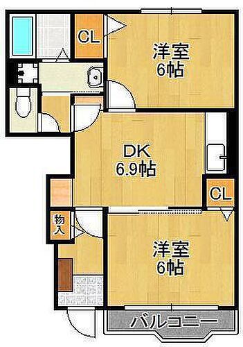 チェリーブロッサム黒川 1階 2DK 賃貸物件詳細