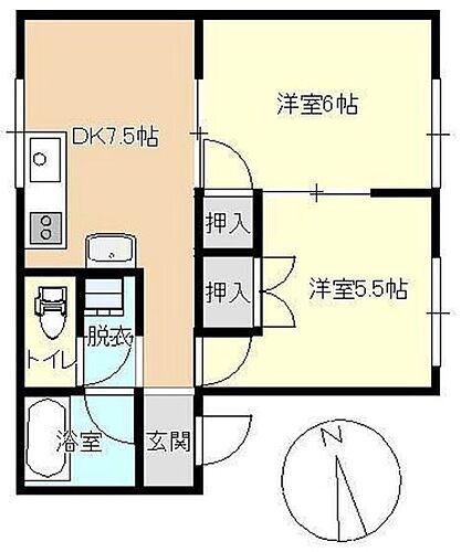 岡山県岡山市南区福富中1丁目 備前西市駅 2DK アパート 賃貸物件詳細