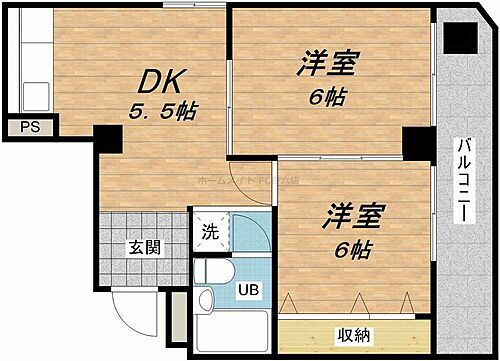 サンビラ大手前 6階 2DK 賃貸物件詳細