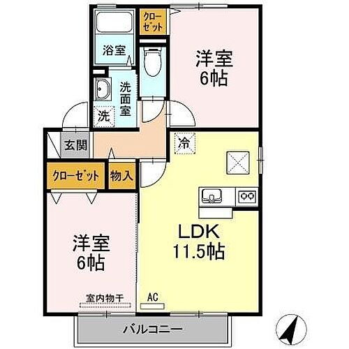 パラシオン 1階 2LDK 賃貸物件詳細