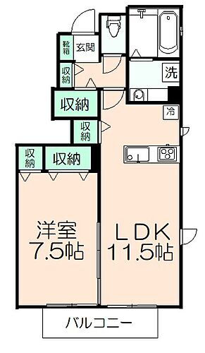 プレヴェール 1階 1LDK 賃貸物件詳細