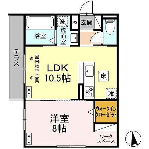 ヒルクレスト錦町 1階 1LDK 賃貸物件詳細