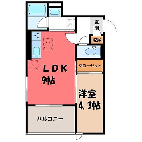 栃木県小山市駅東通り2丁目 小山駅 1LDK アパート 賃貸物件詳細