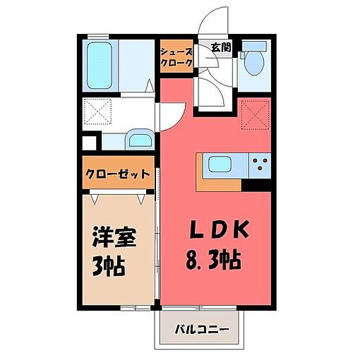 栃木県下都賀郡野木町大字野渡 古河駅 1LDK アパート 賃貸物件詳細