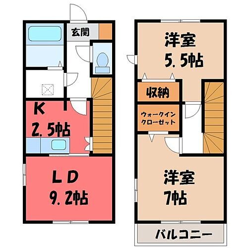 栃木県下野市小金井4丁目 小金井駅 2LDK 一戸建て 賃貸物件詳細