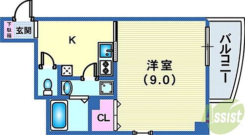 アクアプレイス新神戸駅前 6階 1K 賃貸物件詳細