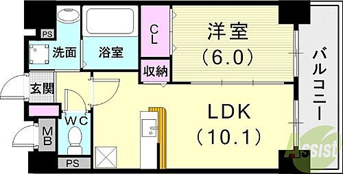  1LDK（40.03平米）システムキッチン・室内洗濯機置場