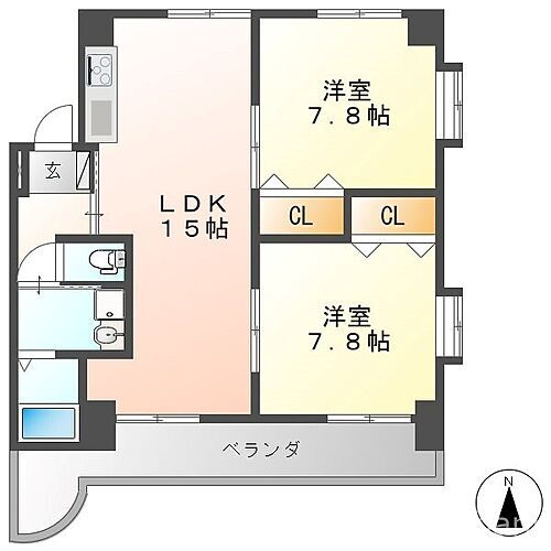 岐阜県岐阜市今嶺1丁目 西岐阜駅 2LDK マンション 賃貸物件詳細