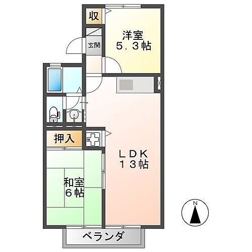 メゾン長尾山 2階 2LDK 賃貸物件詳細