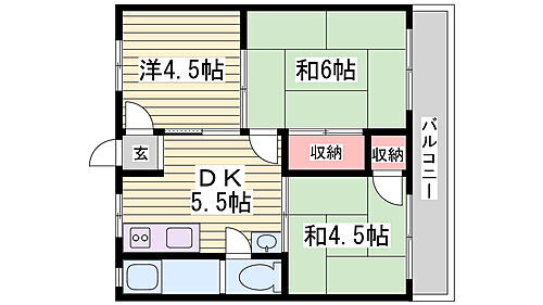 マンション朝霧２号館 5階 3DK 賃貸物件詳細