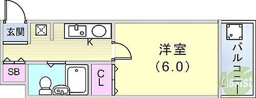 兵庫県神戸市長田区久保町3丁目 駒ヶ林駅 1K マンション 賃貸物件詳細