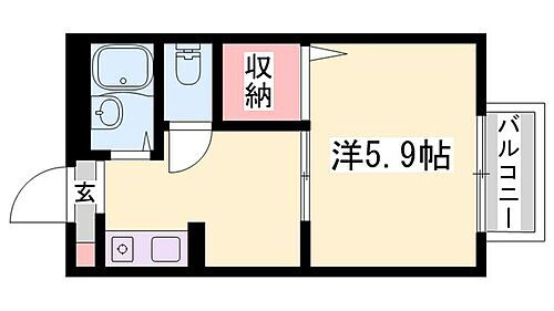 兵庫県加東市上中1丁目 滝野駅 1K アパート 賃貸物件詳細