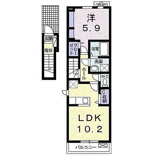 レティスＳ 2階 1LDK 賃貸物件詳細
