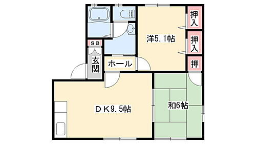 ラフィネヴィラ 2階 2DK 賃貸物件詳細