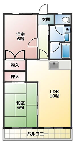 シャトー富ヶ丘 3階 2LDK 賃貸物件詳細