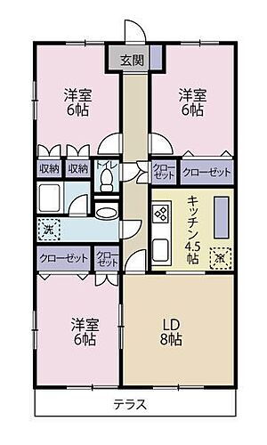 愛媛県松山市津吉町 牛渕団地前駅 3DK アパート 賃貸物件詳細