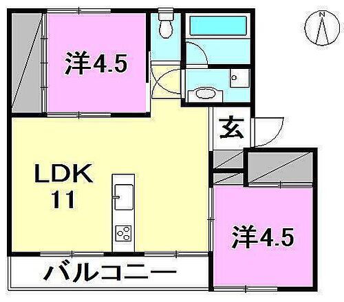 ブリューメ・ハイム弐番館 3階 2LDK 賃貸物件詳細