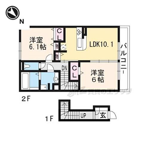 京都府亀岡市篠町見晴1丁目 馬堀駅 2LDK アパート 賃貸物件詳細