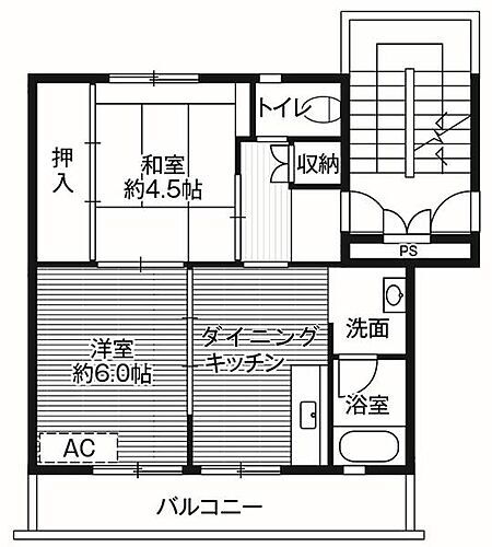 ビレッジハウス渋民３号棟 4階 2DK 賃貸物件詳細