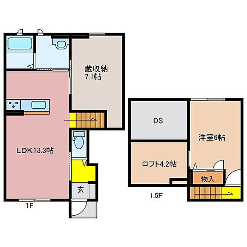 三重県四日市市蒔田4丁目 川越富洲原駅 1LDK アパート 賃貸物件詳細