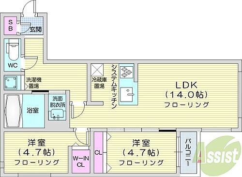 Ｓ－ＲＥＳＩＤＥＮＣＥ大通東 2階 2LDK 賃貸物件詳細