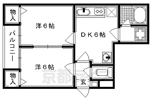 パルティールステージＩ 2階 2DK 賃貸物件詳細