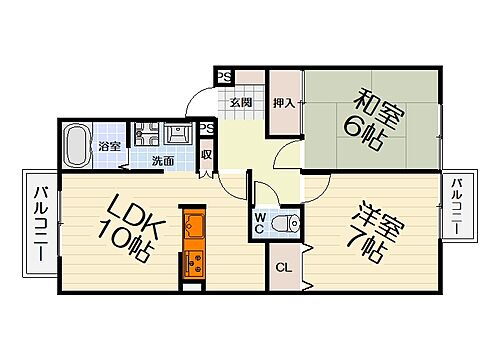 大阪府和泉市尾井町１丁目 北信太駅 2LDK アパート 賃貸物件詳細