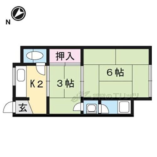 滋賀県野洲市久野部 野洲駅 2K アパート 賃貸物件詳細