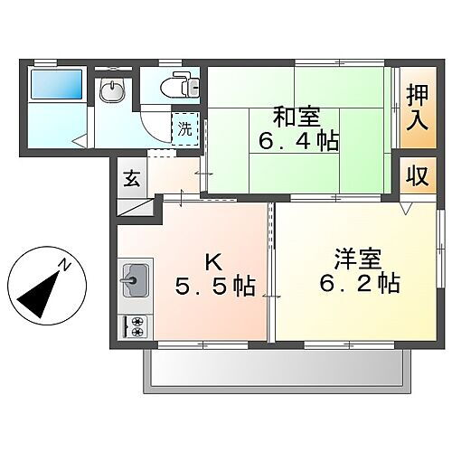 岡山県倉敷市有城 茶屋町駅 2K アパート 賃貸物件詳細
