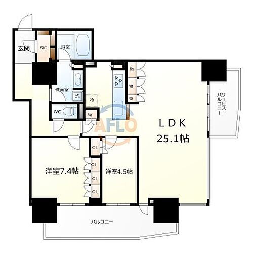 大阪府大阪市中央区久太郎町2丁目 心斎橋駅 2LDK マンション 賃貸物件詳細