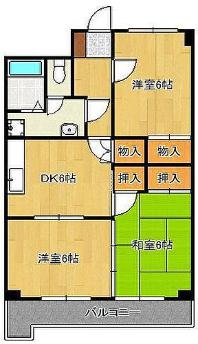 福岡県北九州市小倉北区高坊2丁目 城野駅 3DK マンション 賃貸物件詳細