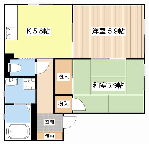 滋賀県東近江市山路町 能登川駅 2K アパート 賃貸物件詳細
