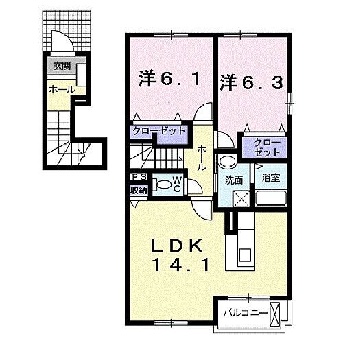 滋賀県栗東市下戸山 手原駅 2LDK アパート 賃貸物件詳細