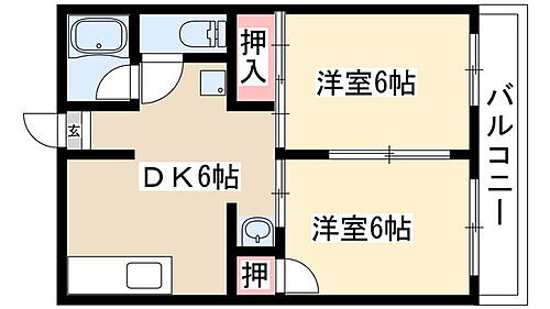 サンシャトールスズキ 2階 2DK 賃貸物件詳細