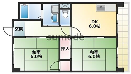 大阪府摂津市鶴野4丁目 摂津駅 2LDK マンション 賃貸物件詳細