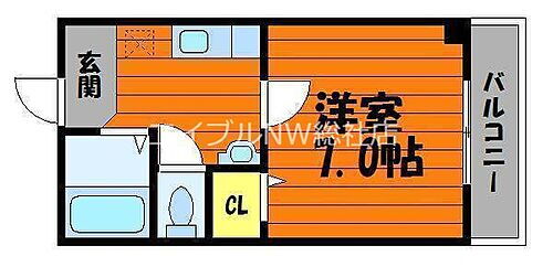 岡山県倉敷市松島 中庄駅 1K アパート 賃貸物件詳細
