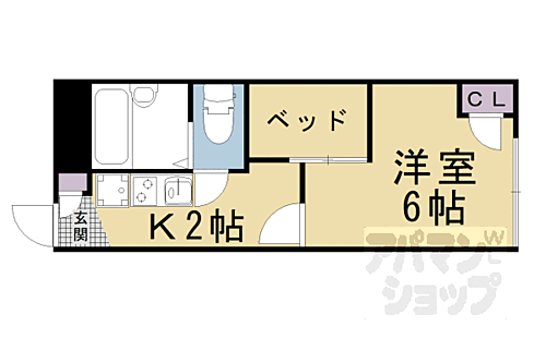 京都府京都市山科区厨子奥若林町 山科駅 1K アパート 賃貸物件詳細