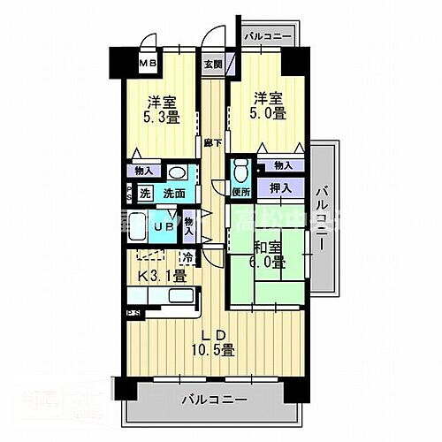 ルミナスＭＩＺＵＨＯ京町 5階 3LDK 賃貸物件詳細