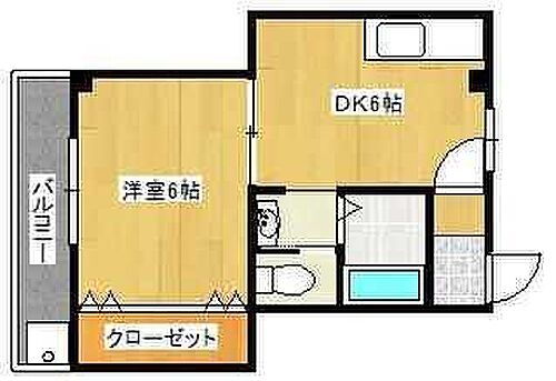 大栄コーポ 2階 1DK 賃貸物件詳細