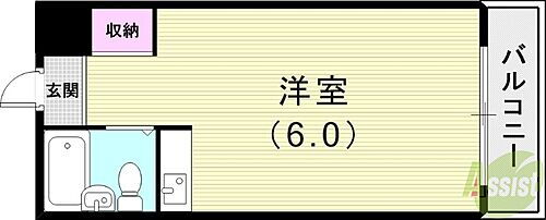 兵庫県西宮市北名次町1-8 苦楽園口駅 ワンルーム マンション 賃貸物件詳細