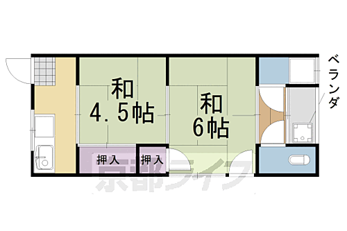 京都府京都市西京区樫原六反田 桂駅 2K アパート 賃貸物件詳細