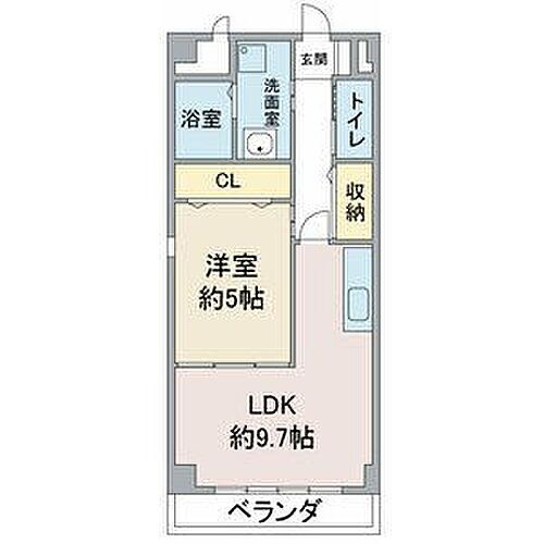  1LDK［LDK9.70畳，洋室5.00畳］