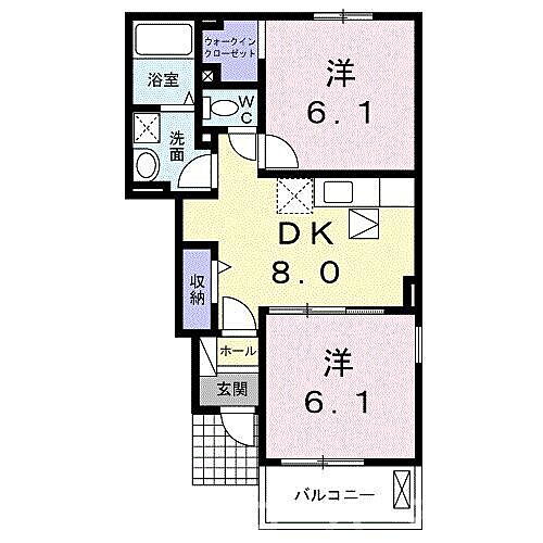 カトル・セゾンＢ 1階 2DK 賃貸物件詳細