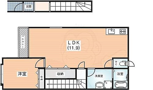 奈良県生駒市辻町 東生駒駅 1LDK アパート 賃貸物件詳細