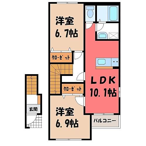 群馬県伊勢崎市境伊与久 剛志駅 2LDK アパート 賃貸物件詳細