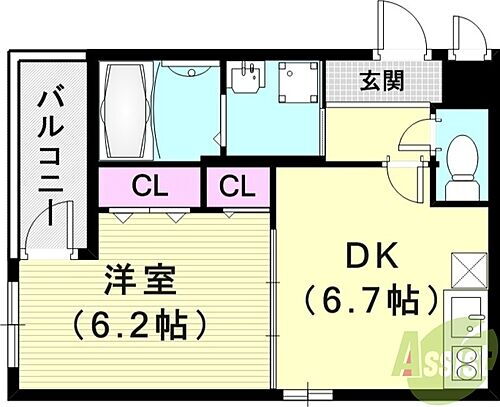 兵庫県神戸市兵庫区浜中町2丁目 兵庫駅 1DK アパート 賃貸物件詳細