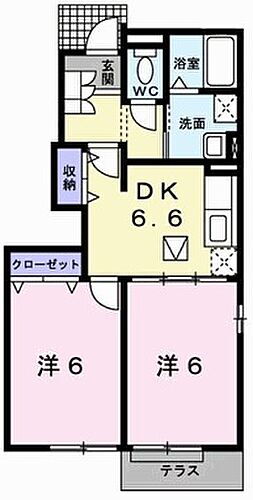 モン・シャトー 1階 2DK 賃貸物件詳細