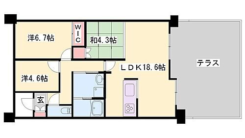 パレロワイヤル田寺東ウエストコート 1階 3SLDK 賃貸物件詳細